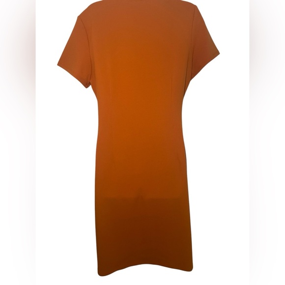 Nanette Leopore Orange Square Neck Zip Up Retro Mini Dress Size 10 - Picture 4 of 7